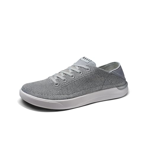 REEF Swellsole Neptune Men's Shoe, Lightweight & Breathable, Memory Foam Footbed, Fold Down Heel, Grey, 10