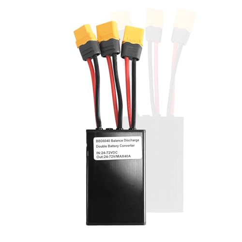 Dual Battery Connector, 20V-72V DC E-Bike Dual Battery Discharge Converter XT60 Port Adapter Battery Capacity Double Battery Pack Switch Balancer (40A)