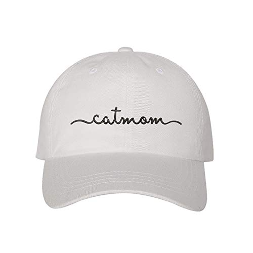 Cat Mom Baseball Hat - Unisex Hat - Cat Lover Gift (White)