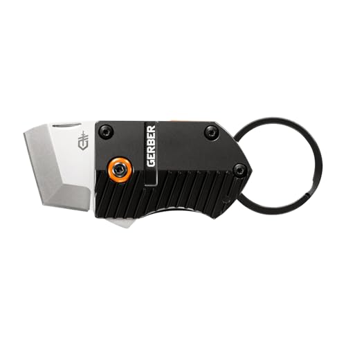 Gerber Gear Key Note Pocket Knife, 1" Plain Edge Box Cutter EDC Keychain Pocket Knife for Everyday Carry, Black