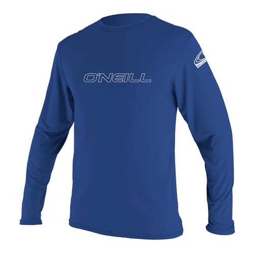 O'Neill Wetsuits Men's Standard O'Neill Basic Skins UPF 50+ Long Sleeve Sun Shirt, Blue, Medium