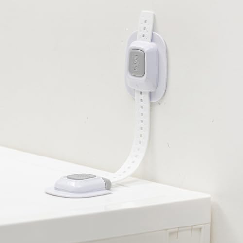 YEYA No Drill Anti tip Furniture Adjustable Straps Wall Anchors for Baby proofing (Upgraded 2P)