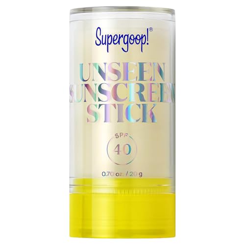 Supergoop! Unseen Sunscreen Stick SPF 40 Invisible Sun Protection - Broad Spectrum Face Sunscreen - Glides Over Makeup - Natural Finish - For All Skin Types - 0.7 fl oz