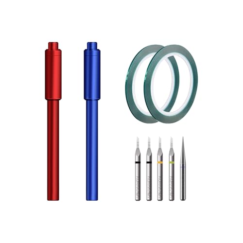 HARDWIN Pro Scribing Tool Kit for Gunpla – 9-Piece Tungsten Carbide Blade Set with 0.15/0.3/0.5mm Chisels, Scribing Tape & Ergonomic Handle – Perfect for HG/MG/RG Models