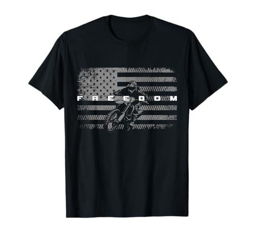 American Flag Dirt Bike Motocross T-Shirt