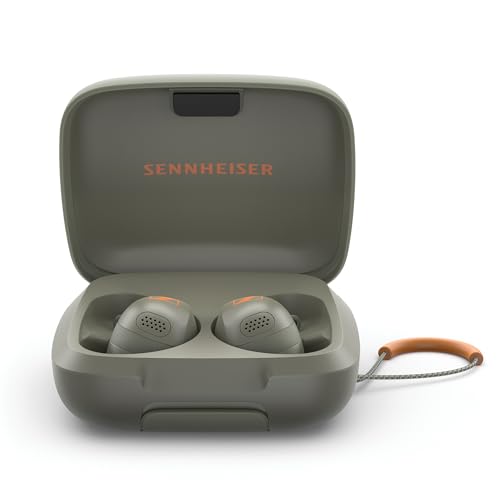 Sennheiser Momentum Sport Earbuds with Sport Sound Tuning and Adaptive ANC, Secure Fit, 24-Hour Battery Life, Fitness Tracker for Body Performance Data, Olive