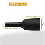 TKDMR 65 Ft 3/8" Heat Shrink Tubing - 3:1 Ratio Marine Grade Heat Shrink,Wire Cable Adhesive Lined Tube Insulation Seal Against Moisture Corrosion and Air Leakage.Black