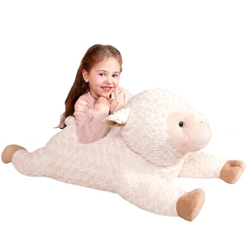 IKASA Large Sheep Stuffed Animal Plush Toy,Giant Lamb Cute Jumbo Soft Toys,30" Huge Big Size Plushy Fat Oversized Plushie,Gifts for Kids (Sheep)