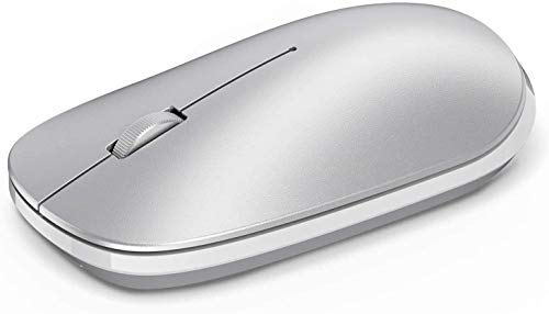 OMOTON Bluetooth Mouse for iPad and iPhone (iPadOS 13 / iOS 13 and Above), Ultra-Thin Wireless Mouse Compatible with Bluetooth Enabled Computer, Laptop, PC, Notebook, and Mac Series (Silver)