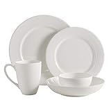 Mikasa Annabele Bone China Lightweight Chip Resistant 40-Piece Dinnerware Set, Service For 8,White