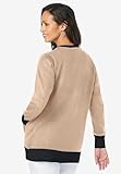 Jessica London Women's Plus Size Fine Gauge Cardigan - 12, New Khaki Black