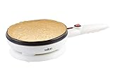 Salton Cordless Electric Crepe Maker With Bonus Batter Dish and Spatula with Non-Stick Cooking Surface, Automatic Temperature Control for 7.5" Crepes and Tortillas, Recipes Included, White (CM1337)