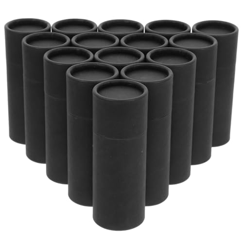 ULTECHNOVO 15pcs Paper Tube Box Paper Jars Packing Tube Craft Tubes Cardbord Cylinder Perfume Boxes Packaging Lip Balm Containers Bottle Holder Kraft Cardboard Paperboard Lip Balm Tubes Black