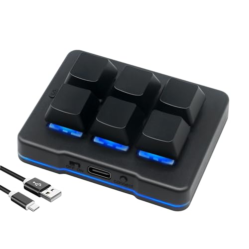 6 Key Mini Keypad Wireless USB Mechanical Gaming Macro Keyboard Customized Programmable OSU Keypad with RGB Led for PC Gaming OSU Office Work HID
