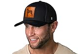 HAKA Boxer Dog Leather Trucker Hat, Boxer Hat for Men & Women, Adjustable Baseball Cap, Mesh Snapback, Shiba Hat - Black