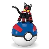 MEGA Pokémon Litten Pokeball Building Toy Kit, Poseable Action Figure (32 Pieces) for Kids