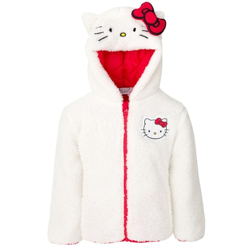 Hello Kitty Toddler Girls Cosplay Sherpa Jacket White/Red 3T