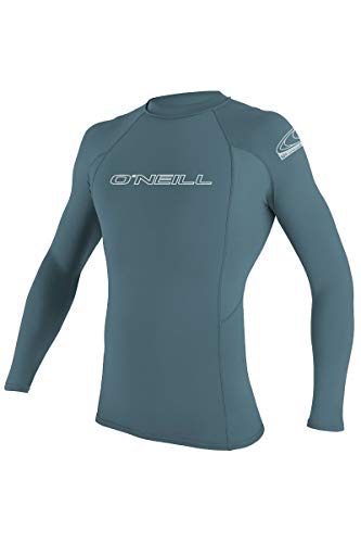 O'Neill Wetsuits mens Basic Skins 50+ L/S Rash Guards, Dusty Blue, Medium US