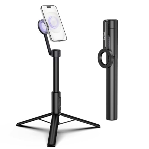 KraftGeek Magnetic Tripod for iPhone, 64” Selfie Stick for iPhone Magsafe, Phone Tripod Stand with Remote for Cell Phone Video Recording Travel