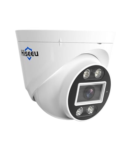 Hiseeu 5MP PoE Security Camera, 121° Wide Angle for Home Security, Human/Vehicle Detect,2-Way Audio,IP67 Waterproof, Color Night Vision, Remote Access, No Monthly Fee