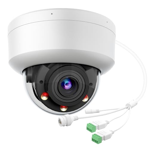 4MP Outdoor IP PoE Dome Camera with 4X Optical Zoom, 2.8-12mm Motorized Lens, Human/Vehicle Detection, 164ft Smart Color Night Vision, MIC, 120dB WDR, 3D DNR, H.265+, IP67, IK08 Vandalproof, Non-PTZ