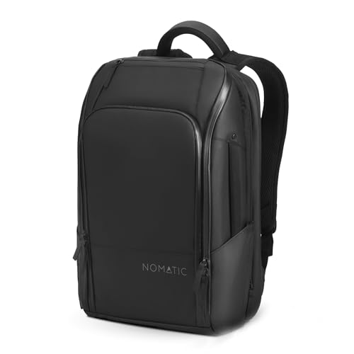 NOMATIC Travel Pack - 20L Water Resistant Laptop Bag - TSA-Ready Expandable Black Backpack