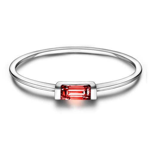 Helonley S925 Sterling Silver Birthstone Stackable Rings for Women Mother with Cubic zirconium Mom Ring Mother's Day Jewelry Gifts for Wife (Birthstone Jau., 8)