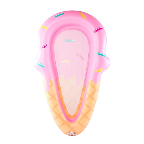 BigMouth Inc. Large Funny Inflatable Raft, Guarded Sides & Headrest, 6 ft Long Heavy Duty Pool Float - Ice Cream