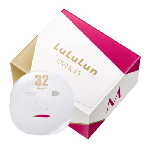 Lululun 32EA Facial Sheet Mask, Hydrating & Moisturizing Anti-aging Face Mask Sheet for Women & Men, Japanese Organic & Natural Daily Skincare, Camellia Pink Over 45