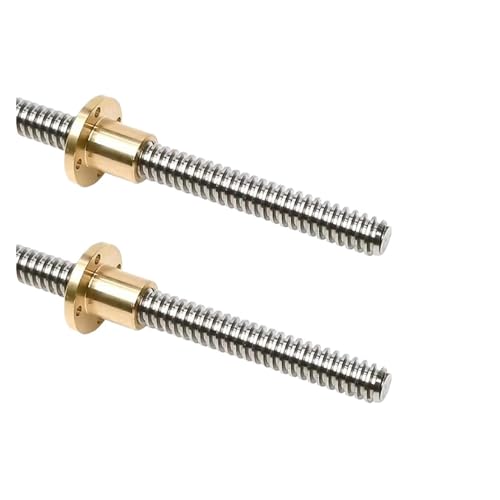 Linear Motion Ball Screw T8 Lead Screw Trapezoidal Rod T8 CNC Thread 8mm Pitch 1MM Lead 1MM Length 100-1000mm with Brass Nut(100MM)