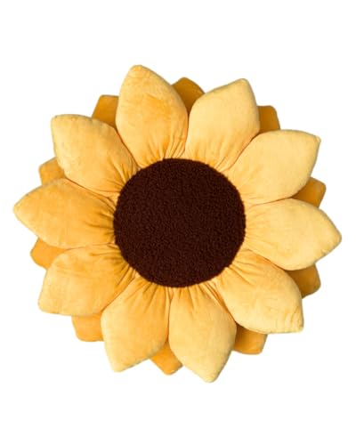 Green Philosophy Co. 3D Sunflower Pillow - Golden Yellow