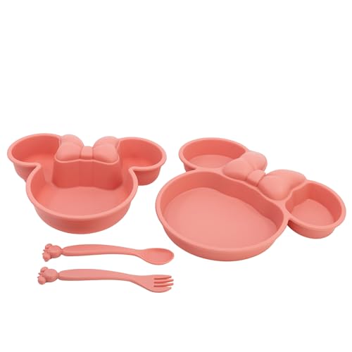 TODDLER SET 4 PCS PP TABLEWARE (PLATE, BOWL AND CUTLES) IN MINNIE MOUSE HEART FULL BOX