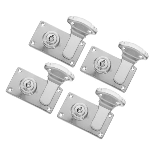 Angoily 4pcs Suitcase Lock Chest Hardware Small Hasp Latch Guitar Case Latch Furniture Hardware Accessories Metal Toggle Latch Husky Latches Boxes Silver Iron