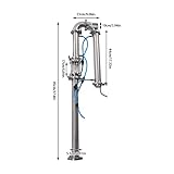 Distilling Equipment, New Tubular Distillation Tower With Sight Glass Copper Mesh 2" Stainless Still Moonshine Reflux Distilling Column Brew Bear Wine Making Tool