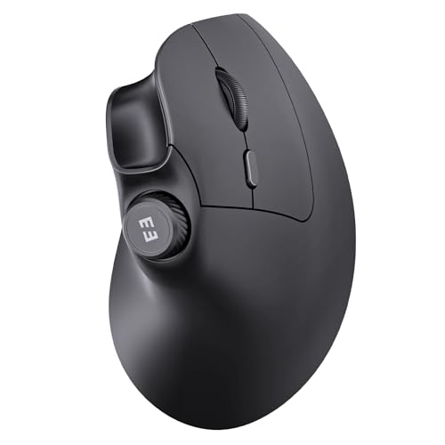 seenda Ergonomic Mouse Rechargeable, USB+Dual Bluetooth, MOU-302 Vertical Wireless Mouse with Volume Knob, Quiet Clicks, Multi-Device Cordless Mice Compatible for Windows, PC, Laptop, Mac OS, Black