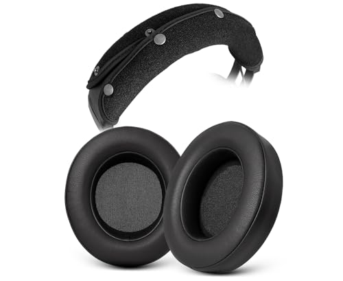 Replacement Ear Pads Cushions and Headband Cover for Razer Kraken Pro V2 ＆ Razer Kraken 7.1 V2 Headphone, Ear Cups Earmuffs and Headphones Protector, Easy Installation, Premium Material & Black