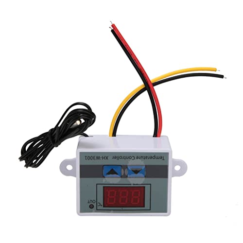 XH-W3001 Temperature Controller Thermostat Switch, Digital LED Programmable Incubator Heating Cooling Electronic Thermostat with Waterproof Sensor Probe 24V/110-220V Range from -50℃ to 110℃(110-220V)