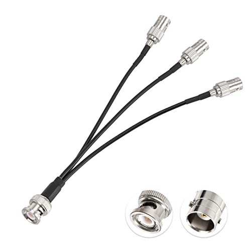 Eightwood BNC Splitter Cable 6in BNC Male to Triple BNC Female Adapter Pigtail 50 Ohm for CCTV Camera Ham Radio Antenna Scanner