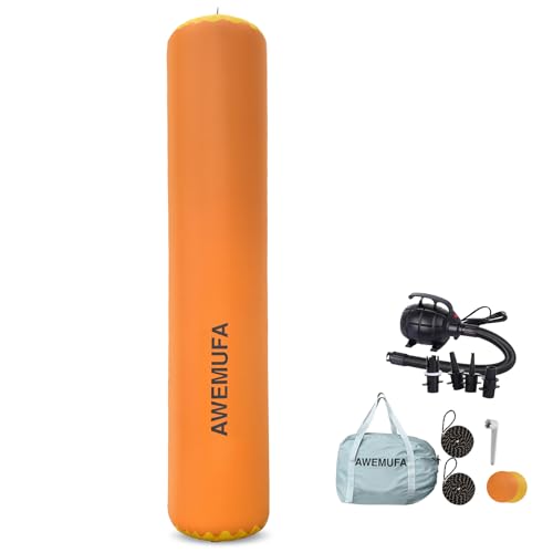 AWEMUFA 10ft Boat Fender for Docking Heavy Duty Boat Bumper with 110-120V Electric Air Pump, Inflatable Dock Bumper for Pontoon Boat, Fishing Boat, Small Yacht