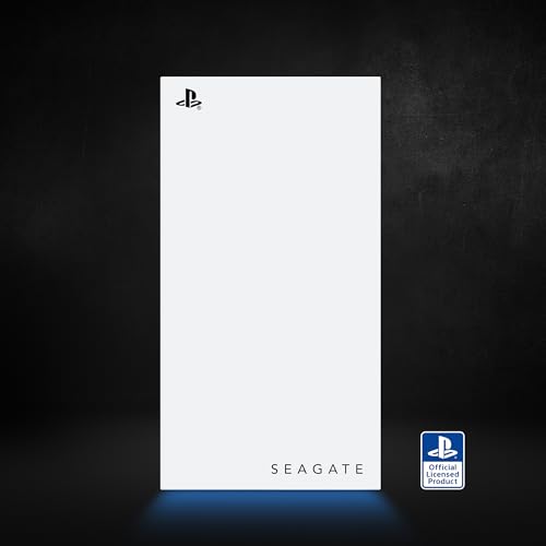 Seagate Game Drive for PS5 External SSD 1TB Solid State Drive - USB 3.2 Officially Licensed White with Blue LED Lighting (STMH1000100)