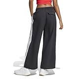 adidas Women's Essentials 3-Stripes Woven Parachute Pants, Black/White