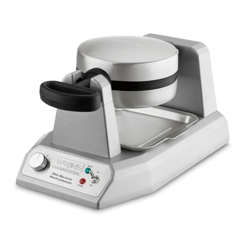 Waring Commercial WMB400X Single Mini Belgian Waffle Maker w/Cast Aluminum Grids 120V, 1200W 5-15 Phase Plug