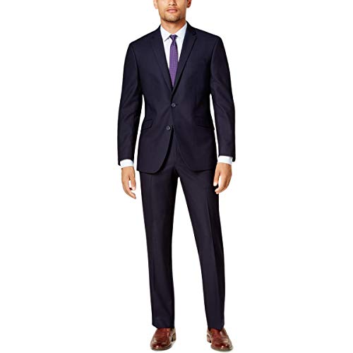 Kenneth Cole REACTION Men's Performance Fabric Slim Fit Suit, Navy
