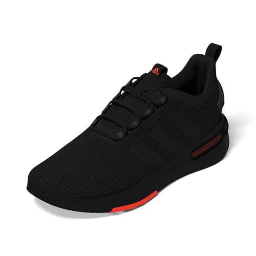 adidas Men's Racer TR23 Sneaker, Black/Black/Solar Red, 9.5