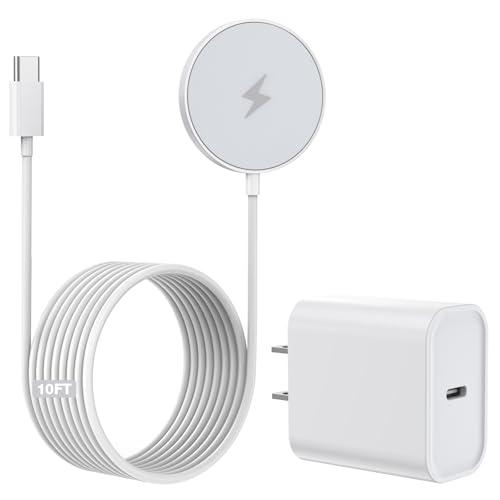 10FT Magnetic Wireless Charger,15W Fast Apple Mag-Safe Charger for iPhone 16/15 PD with USB C Apple Fast Charging Block 10 Foot Quick Charge for iPhone 16/16 Pro/Pro Max/15/14/13/12/11/AirPods 3/2/Pro