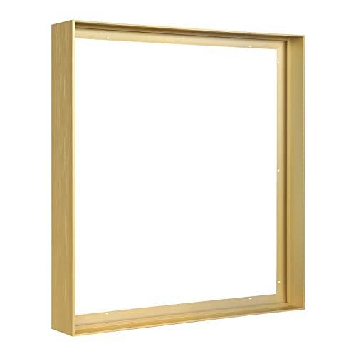 FOLKOR Gold Floating Frame for 30x40 Canvas Paintings, DIY Metal Canvas Frame with 1.5" Deep, Floater Frame for Canvas Wall Art/Portrait/Landscape Living Room Bedroom Decor (Gold)