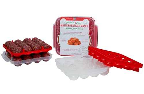 Meatball X Press - Meatball Maker & Stacking Storage Tray System - Kitchen Professional - 32 Meatball Product