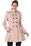 BGSD Women Nicole Waterproof Hooded Fit & Flare Trench Coat Blush X-Large