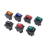 1PCS KCD4 Rocker Switch Power Button Switch LED 4-pin 6-pin 2-Speed 3-Speed 20A Switch Waterproof and dustproof (Color : Yellow LED 4P 2Gears)