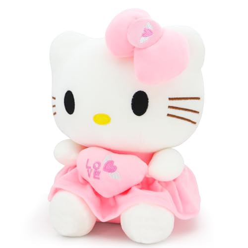 COAQAC Kawaii Plush Toy with Love Piloow, Soft Cartoon Plush, Theme Party Favor, Birthday Gift for Girls Boys (Love -B)